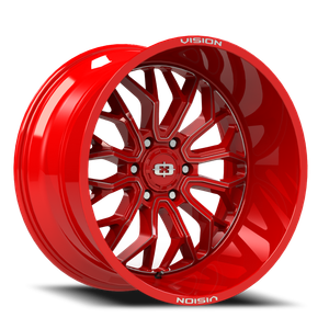 Vision Riot 402 Wheel 20x10 6x139.7 Red Tint Milled Spokes -25mm | 402-20083RTMS-25