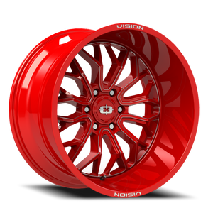 Vision Riot 402 Wheel 22x10 6x139.7 Red Tint Milled Spokes -19mm | 402-22083RTMS-19