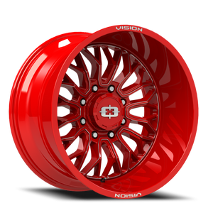 Vision Riot 402 Wheel 20x12 8x170 Red Tint Milled Spokes -51mm | 402-20270RTMS-51