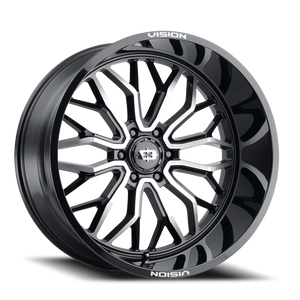 Vision Riot 402 Wheel 24x12 8x170 Gloss Black Machined Face -51mm - MINIMUM PURCHASE OF 4 WHEELS | 402-24270GBMF-51
