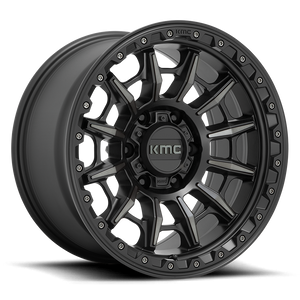 Kmc Km547 Carnage Wheel 17x9 6x139.7 Satin Black Machined With Gray Tint -12mm - FREE T-SHIRT INCLUDED! | KM54779068412N