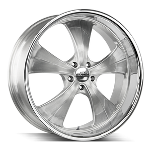 Strada Street Classics C02 Old Skool Wheels Rims 24x10 Blank Custom Drilled Brushed Silver W/ Stainless Lip 15mm | C02400015BFSMLSS