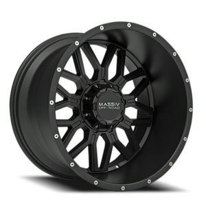 DOORBUSTER PRICING! - Massiv Off-Road Or1 Wheel 20x10 6x135 & 6x139.7 Satin Black w/ Milled Rivets -24mm - FREE T-SHIRT INCLUDED! | MAS-OR1-2130-N24F