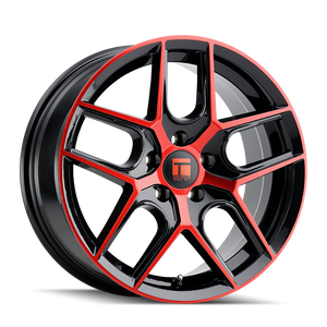 Touren Tr79 Wheels Rims 17x8 5x108 Gloss Black Machined With Red Tint 35mm | 3279-7831BRT35