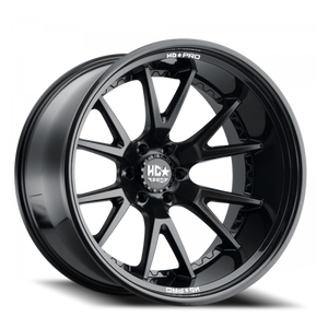 Luxxx Hd Lhd Pro 1 Wheel 24x14 6x135 Matte Black w/ Gloss Black Lip -76mm - MINIMUM PURCHASE OF 4 WHEELS | LHDPRO124146135-76E-A5