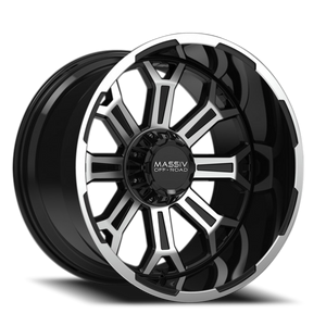 DOORBUSTER PRICING! - Massiv Off-Road Or2 Wheel 20x12 6x135 & 6x139.7 Black Machined -44mm - FREE T-SHIRT INCLUDED! | MAS-OR2-21230-N44BM