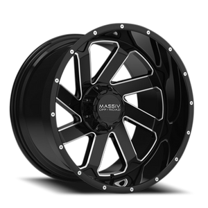 DOORBUSTER PRICING! - Massiv Off-Road Or4 Wheel 20x10 5x127 & 5x139.7 Black And Milled -18mm - FREE T-SHIRT INCLUDED! | MAS-OR4-2106-N18BMW