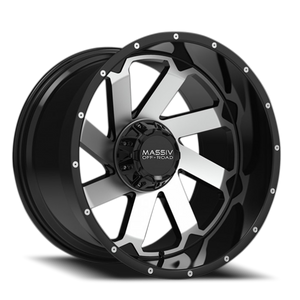 DOORBUSTER PRICING! - Massiv Off-Road Or4 Wheel 20x10 6x135 & 6x139.7 Black Machined -18mm - FREE T-SHIRT INCLUDED! | MAS-OR4-2130-N18BM