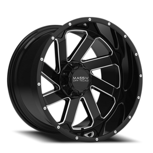 DOORBUSTER PRICING! - Massiv Off-Road Or4 Wheel 20x10 6x135 & 6x139.7 Black And Milled -18mm - FREE T-SHIRT INCLUDED! | MAS-OR4-2130-N18BMW