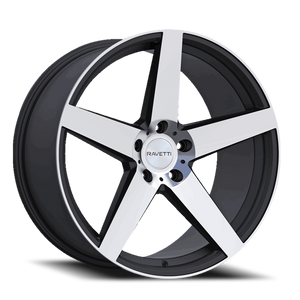 DOORBUSTER PRICING! - Ravetti M13 Wheel 18x8 5x120 Satin Black Machined 38mm - FREE T-SHIRT INCLUDED! | RAV-M13-8866FM