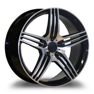 Replica® R6704 Wheels Rims 20x8.5 5x112 Black Machine 35 | 67042085511235BP
