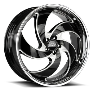 DOORBUSTER PRICING! - Strada Street Classics C05 Retro 5 Wheel 22x10 5x120 Gloss Black Milled w/ Stainless Lip 40mm - FREE T-SHIRT INCLUDED! | C05252040DGBMLSS
