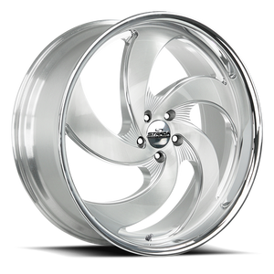 DOORBUSTER PRICING! - Strada Street Classics C05 Retro 5 Wheel 22x10 5x127 Brushed Silver w/ Stainless Lip 20mm - FREE T-SHIRT INCLUDED! | C05252720DBFSMLSS