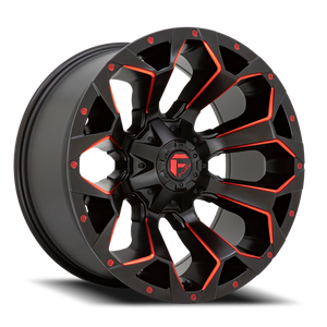 Fuel D787 Assault Wheel 18x9 5x114.3 & 5x127 Matte Black Milled With Red Tint -12mm - FREE T-SHIRT INCLUDED! | D78718902645