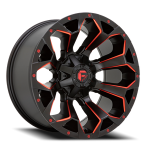 Fuel D787 Assault Wheel 22x10 5x139.7 & 5x150 Matte Black Milled With Red Tint -18mm | D78722007047