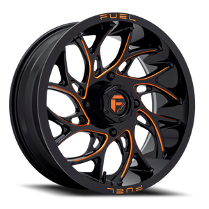 Fuel D780 Runner Atv Utv Wheel 20x7 4x137 Gloss Black Milled With Orange Tint 13mm - FREE T-SHIRT INCLUDED! | D7802070A644