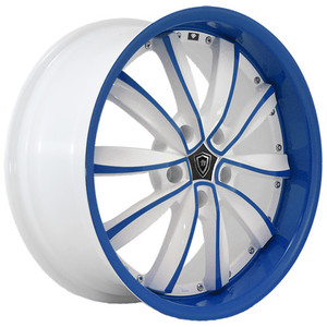 White Diamond® W981 Wheels Rims 18x8 5x100 White Blue 35 | 981188510035WPU