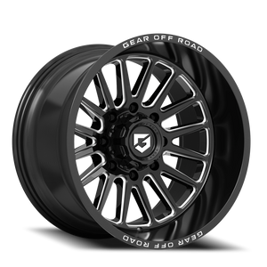 DOORBUSTER PRICING! - Gear Off Road 764Bm Wheel 20x10 8x170 Gloss Black w/ Milled Accents & Lip Logo -19mm | 764BM-2108719