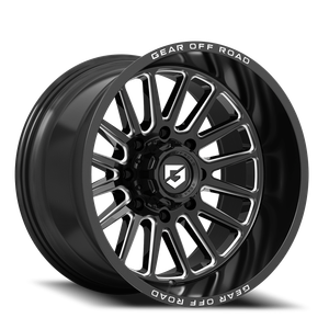 Gear Off Road 764Bm Wheel 20x12 8x165.1 Gloss Black w/ Milled Accents & Lip Logo -44mm | 764BM-2128144