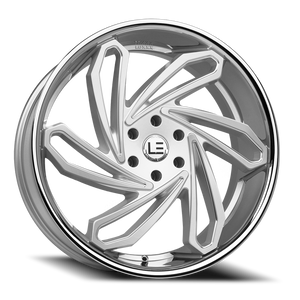 Lux Le 10 Wheel 20x8.5 5x120 Brushed Face Milled w/ Stainless Steel Lip 18mm | LUXLE10SSL20855120+18B-R1