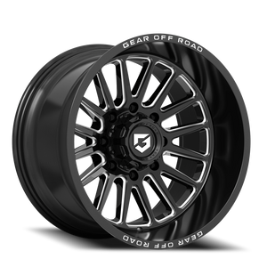 DOORBUSTER PRICING! - Gear Off Road 764Bm Wheel 20x9 5x127 & 5x139.7 Gloss Black w/ Milled Accents & Lip Logo 0mm | 764BM-2090900
