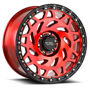 DOORBUSTER PRICING! - Off Road Monster M50 M50 Wheel 20x9.5 8x180 Candy Red w/ Black Ring -12mm - FREE T-SHIRT INCLUDED! | M500880N12RBR