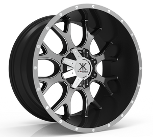 Karma Offroad K31 Wheel 22x12 6x135 & 6x139.7 Black With Gray Face And Milled Windows -44mm