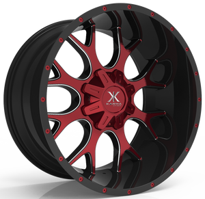 Karma Offroad K31 Wheel 22x12 6x135 & 6x139.7 Black Machined With Red Tint -44mm