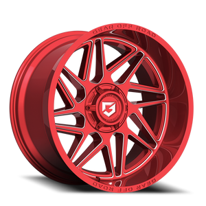 Gear Off Road 761Rm Wheel 22x12 8x165.1 Gloss Red w/Milled Accents & Lip Logo -44mm | 761RM-2228144