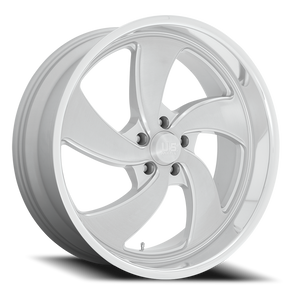 Us Mags U134 Desperado Wheel - 22x8.5 5x120.65 Milled Silver Brushed Face w/ Diamond Cut Lip 1mm - FREE T-SHIRT INCLUDED! | U134228561+01R