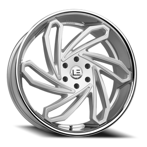 Lux Le 10 Wheel 22x9 5x115 Brushed Face Milled w/ Stainless Steel Lip 15mm | LUXLE10SSL2295115+15B-R1
