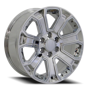 DOORBUSTER PRICING! - Oe Cv93B Wheel 22x9 6x139.7 Chrome With Chrome Inserts 24mm - FREE T-SHIRT INCLUDED! | CV93B-22090-6550-24C-ic