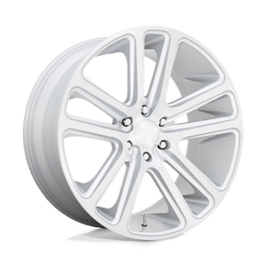 Dub S257 Flex Wheels Rims 22x9.5 5x115 Gloss Silver Brushed