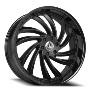 Luxxx Alloys Lux 26 Wheel 24x10 6x139.7 Matte Black w/ Gloss Black Lip 33mm | LUX26241061397+33R-A5