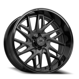 Luxxx Hd Lhd29 Wheel 24x12 8x165.1 Satin Black w/ Gloss Black Lip -44mm - MINIMUM PURCHASE OF 4 WHEELS | LHD2924128165-44J-A5