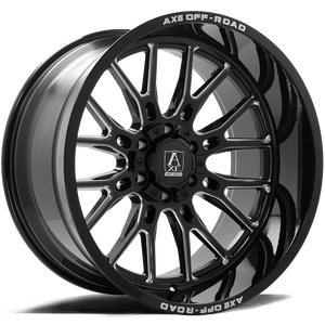 Axe Atlas Wheels Rims 24x12 8x170 Gloss Black Milled -44mm | 24128170-44ATLBM