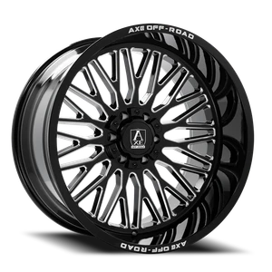 DOORBUSTER PRICING! - Axe Kratos Wheel 26x14 8x180 Gloss Black Milled -76mm - MINIMUM PURCHASE OF 4 WHEELS - FREE T-SHIRT INCLUDED! | 26148180-76KRABM