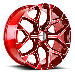 DOORBUSTER PRICING! - Strada Oe Replica R176 Snowflake Wheel 28x10 6x139.7 Milled Candy Red 31mm - MINIMUM PURCHASE OF 4 WHEELS - FREE T-SHIRT INCLUDED! | R176-A63931RML