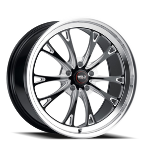 DOORBUSTER PRICING! - Weld Street Performance Belmont Wheel 18x9.5 5x120.65 Gloss Black Milled w/ Diamond Lip 50mm | S11389562P50