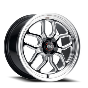 DOORBUSTER PRICING! - Weld Street Performance Laguna Drag Wheel 17x5 5x120.65 Gloss Black Milled w/ Diamond Lip -10mm | S1527C063N10