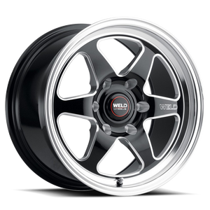 DOORBUSTER PRICING! - Weld Street Performance Ventura 6 Drag Wheel 20x5 6x135 Gloss Black Milled w/ Diamond Lip -19mm | S1560C089N19