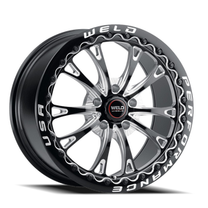DOORBUSTER PRICING! - Weld Street Performance Belmont Beadlock Wheel 18x10 5x115 Gloss Black Milled w/ Diamond Lip 30mm | S90880071P30