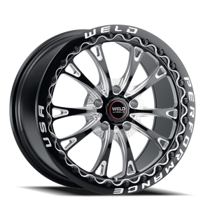 DOORBUSTER PRICING! - Weld Street Performance Belmont Beadlock Wheel 18x10.5 5x120.65 Gloss Black Milled w/ Diamond Lip 65mm | S90880563P65