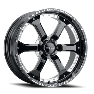 DOORBUSTER PRICING! - Weld Off-Road Granada Six Wheel 20x10 6x139.7 Gloss Black Milled -18mm | W12500084475