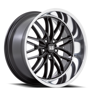 Us Mags U138 Santa Cruz Wheel 20x8.5 5x120.65 Gloss Black With Diamond Cut Lip 6mm - FREE T-SHIRT INCLUDED! | U13820856150