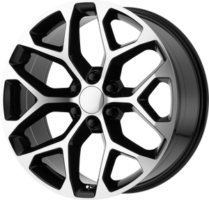 Oe Creations® 176 Wheels Rims 20x9 6x5.5 (6x139.7) Gloss Black Machined 24 | 176MB-2098324