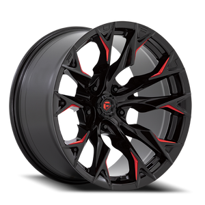 Fuel D823 Flame Wheel 20x10 5x139.7 Gloss Black Milled With Candy Red Tint -18mm - FREE T-SHIRT INCLUDED! | D8232000B447