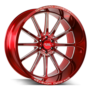 Off-Road Monster® M26 Custom Drilled Wheel Blanks Rims 26x12 Candy Red Milled -44  | M26612000N44RML