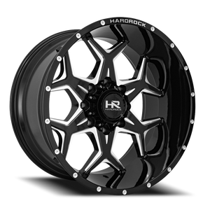 Hardrock Offroad Reckless Xposed Wheel 20x10 6x135 Gloss Black Milled -19mm | H507-201036119BM