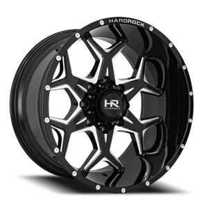Hardrock Offroad Reckless Xposed Wheel 20x10 6x139.7 Gloss Black Milled -19mm | H507-201083119BM